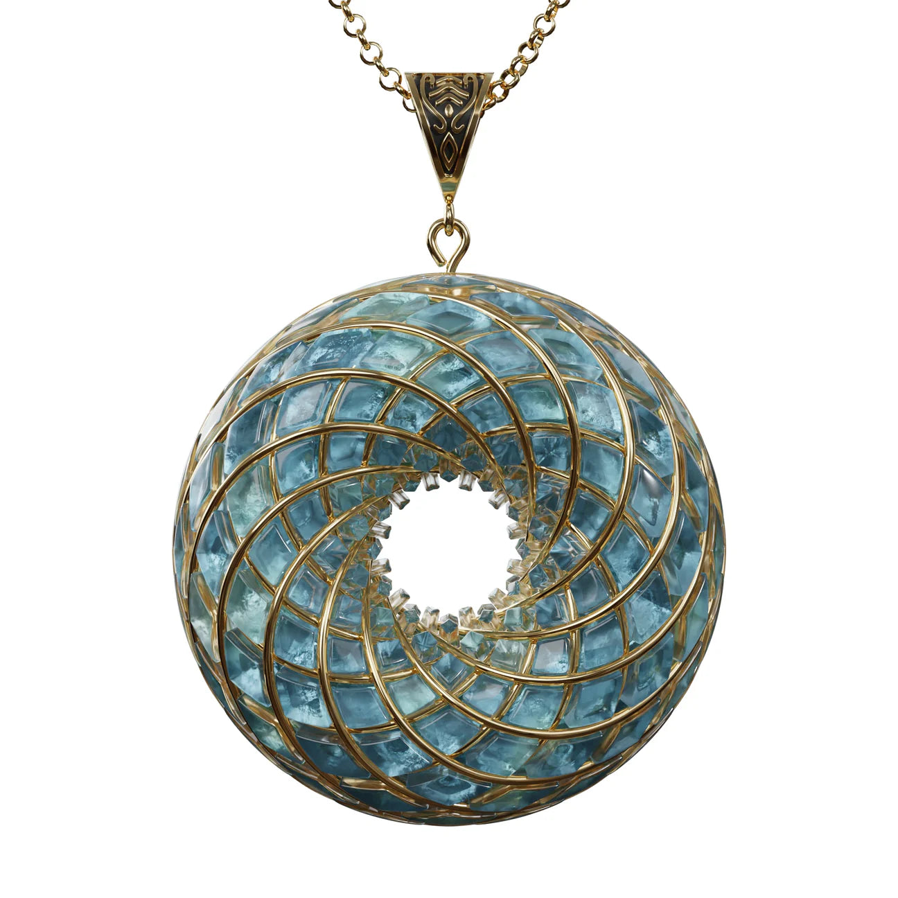 Aqua Superluminal - iTorus iZ Crystal Toroidal Pendant