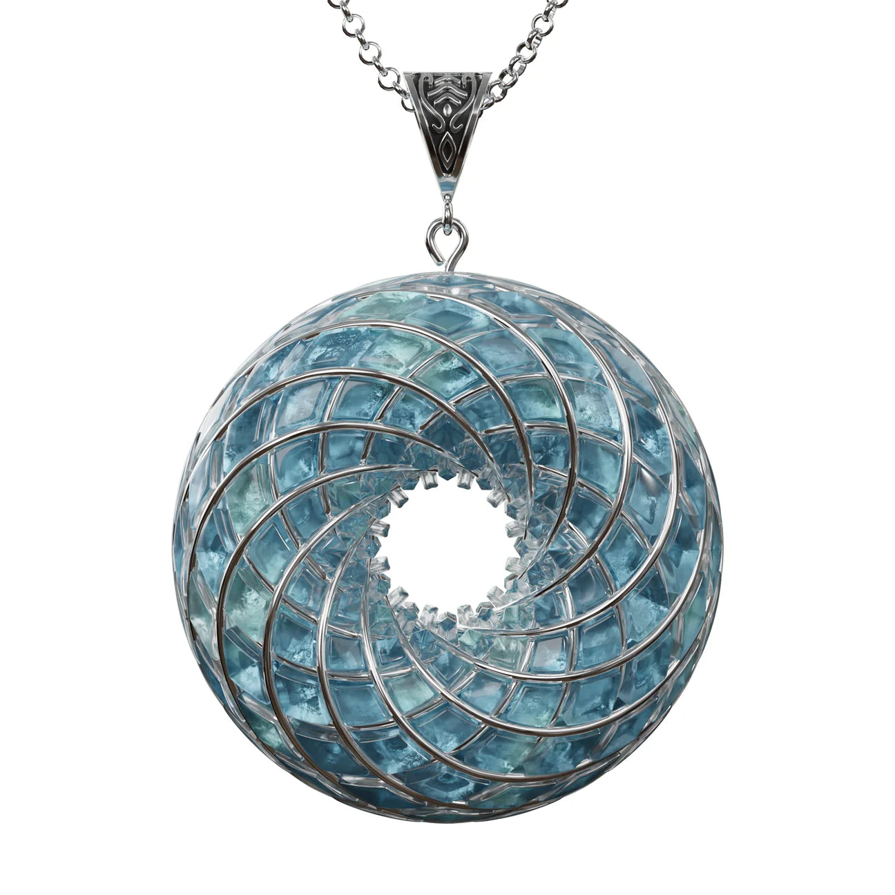 Aqua Superluminal - iTorus iZ Crystal Toroidal Pendant