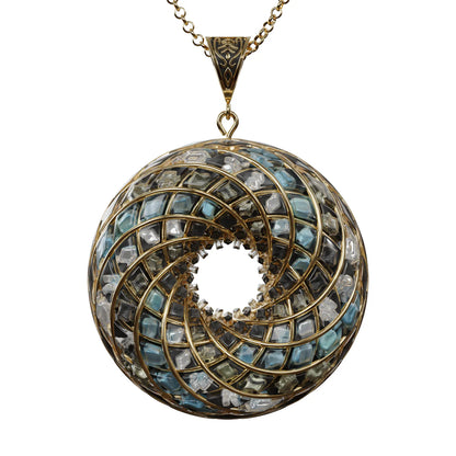 Custom Superluminal Spiral - iZ Crystal Toroidal Pendant