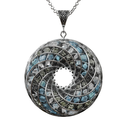 Custom Superluminal Spiral - iZ Crystal Toroidal Pendant