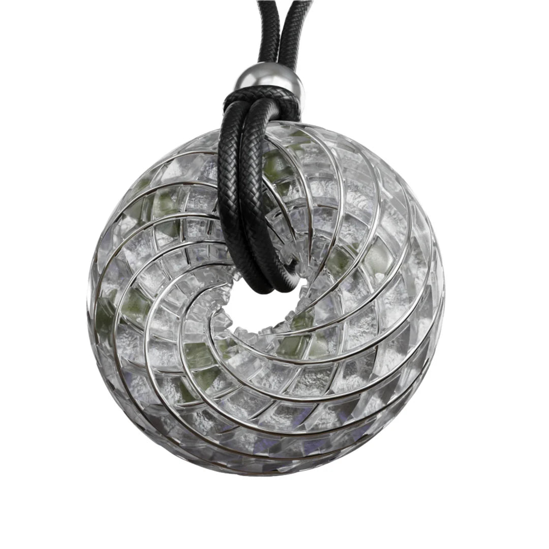 Moldavite & Angel Aura - iTorus iZ Crystal Toroidal Pendant