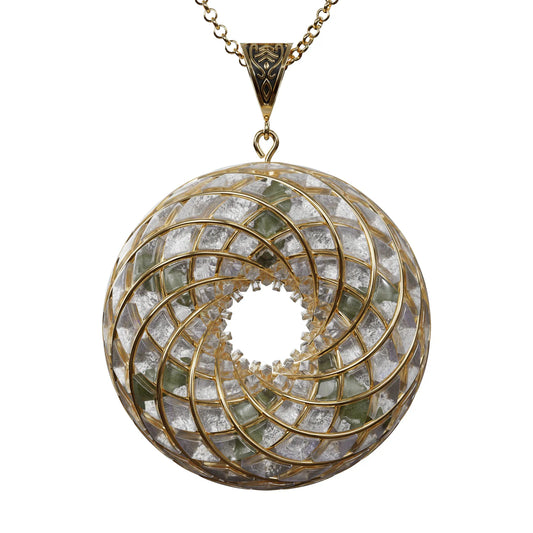 Moldavite & Angel Aura - iTorus iZ Crystal Toroidal Pendant