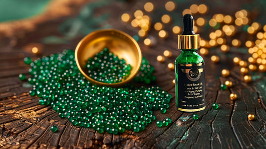 Sacred Green Caviar with 24K Gold Aging, Plump, UV